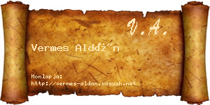 Vermes Aldán névjegykártya